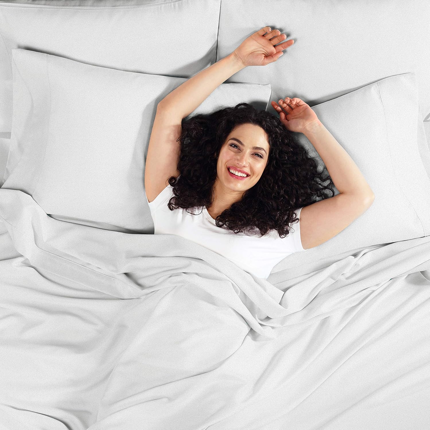 Bed Sheets For Queen Size Bed - 14" - 16" Fitted Sheets Queen Size - Deep Pocket Fitted Sheet - Microfiber Fitted Bed Sheets - Super Soft Queen Size Fitted Sheet Only - Silver Light Gray: Home & Kitchen