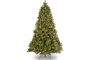 National Tree Company Pre-Lit 'Feel Real' Artificial Full Downswept Christmas Tree, Green, Douglas Fir, Dual Color LED Lights, 7.5 feet