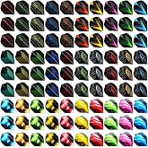 centaur 90 Pcs Standard PET Dart Flights, 30 Sets Durable Replacement | Feather Tail Wings for Steel Tip and Soft Tip Darts-High Performance Accessories Kit for Dart Games