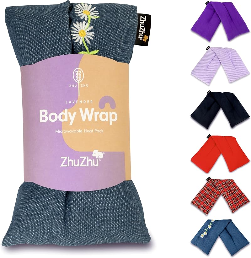 Zhu-Zhu Lavender Body Wrap Denim Daisy Chain; Microwavable Wheat Bag 48x14cm