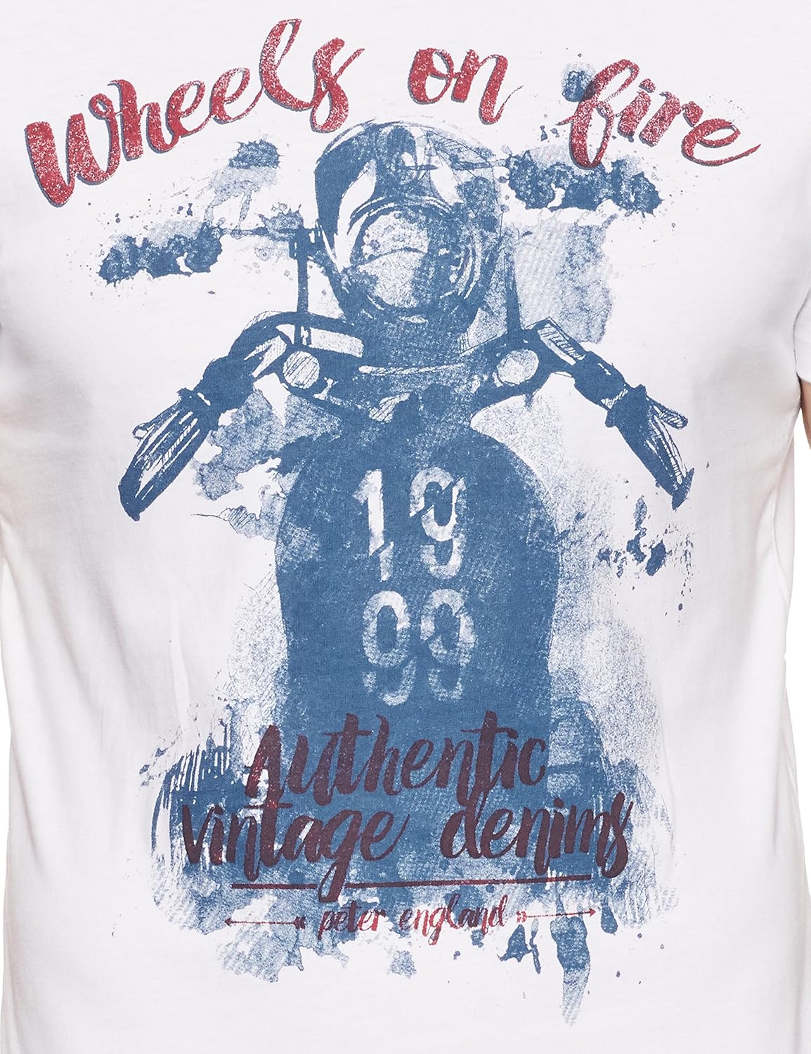 peter england men's solid slim fit t-shirt