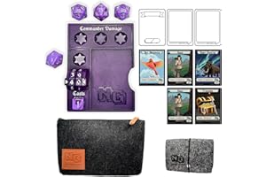 NERD GEAR Commander Essentials Kit - Ultimate Accessory for MTG Commander EDH - MTG Command Zone Tray - Health Counter - Spin Down Dice - Dry Erase Tokens (Mystic Purple)