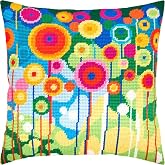 Brvsk Abstract Needlepoint Kit for Adults and Beginners &mdash; Dandelions 16&Prime;&thinsp;&times;&thinsp;16&Prime; with Clear, Precise Printed Design on Cotton Canvas; Includes 2 Needles, Yarn, and Easy-Read Chart