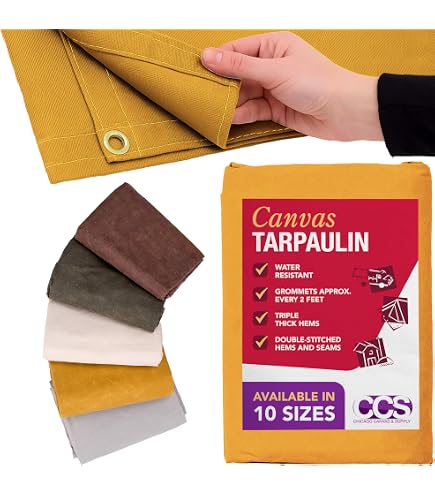 Amazon.com: FIDSEJEONA Waterproof Canvas Tarp 3x3 Feet, 35 Mil