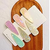 Lemeilleur 6 PCS Acrylic Resin Hair Clip Metal Duck Teeth no slip Hair Pins Hair Barrettes for Thick Thin Hair For Women Girls