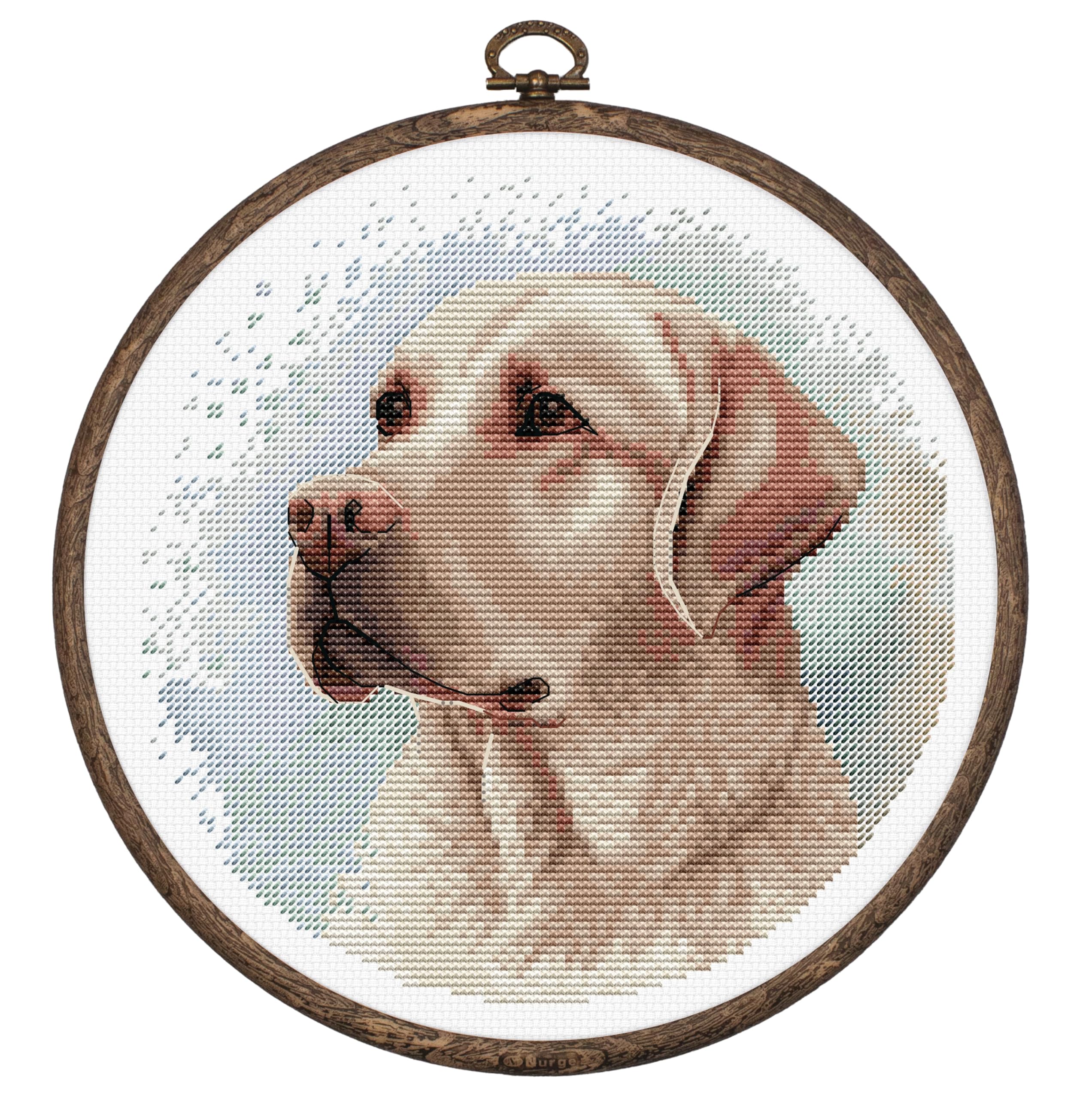 Luca-S Cross Stitch Kit with Hoop Included The Labrador, BC211, Counted Cross Stitch Kit for Adults, Needlecraft and Embroidery Kit — image 1
