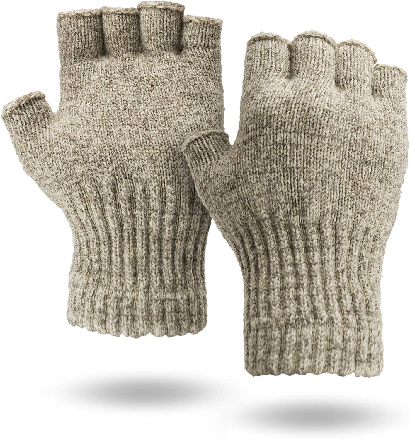 Fingerless Ragg Wool Gloves Made in the USA by Illinois Glove Company