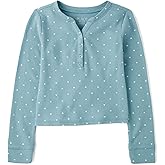 The Children's Place Girls Basic Long Sleeve Thermal Henley Tops