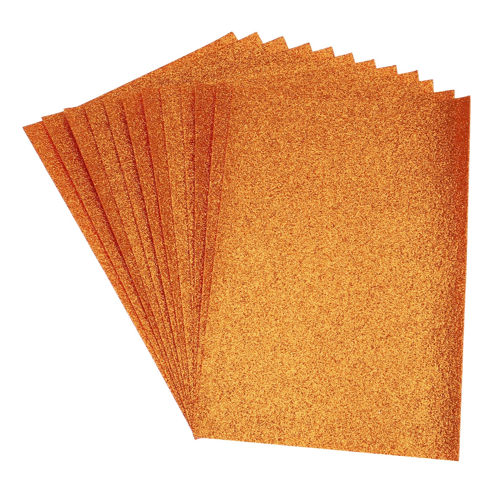 Rebower Glitter Soft Felt Fabric Sheets Acrylic Craft Sheets [for DIY Craft Hobby Hair Bow Costumes Decorations] - 11.8 x 7.8 Inch/Orange / 12PCS