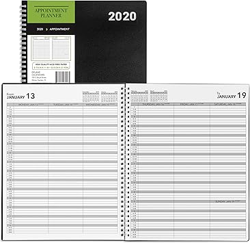 Amazon Com 2020 Delane Daily And Weekly Planner Spiral Bound Hourly Appointment Book Schedule Your School Or Business Calendar Annual Organizer Agenda With Premium Paper 8 5 X 11 Black Office Products