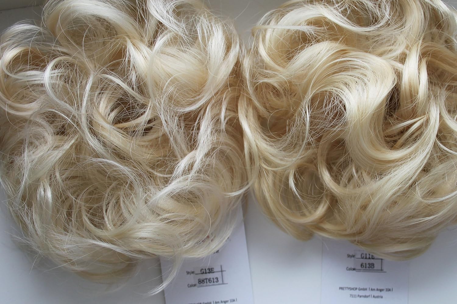CAISHA Large Hairpiece Scrunchy Instant Updo Curly Messy Bun Platinum Blonde G13E, platinum blonde #88T613 G13E - Image 5
