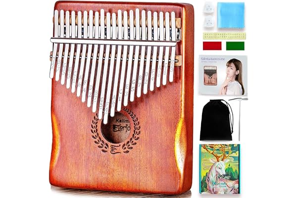 Everjoys Kalimba Thumb Piano 21 Keys, Professional Musical Instrument Finger Piano Marimbas with Portable Soft Cloth Bag, Fas