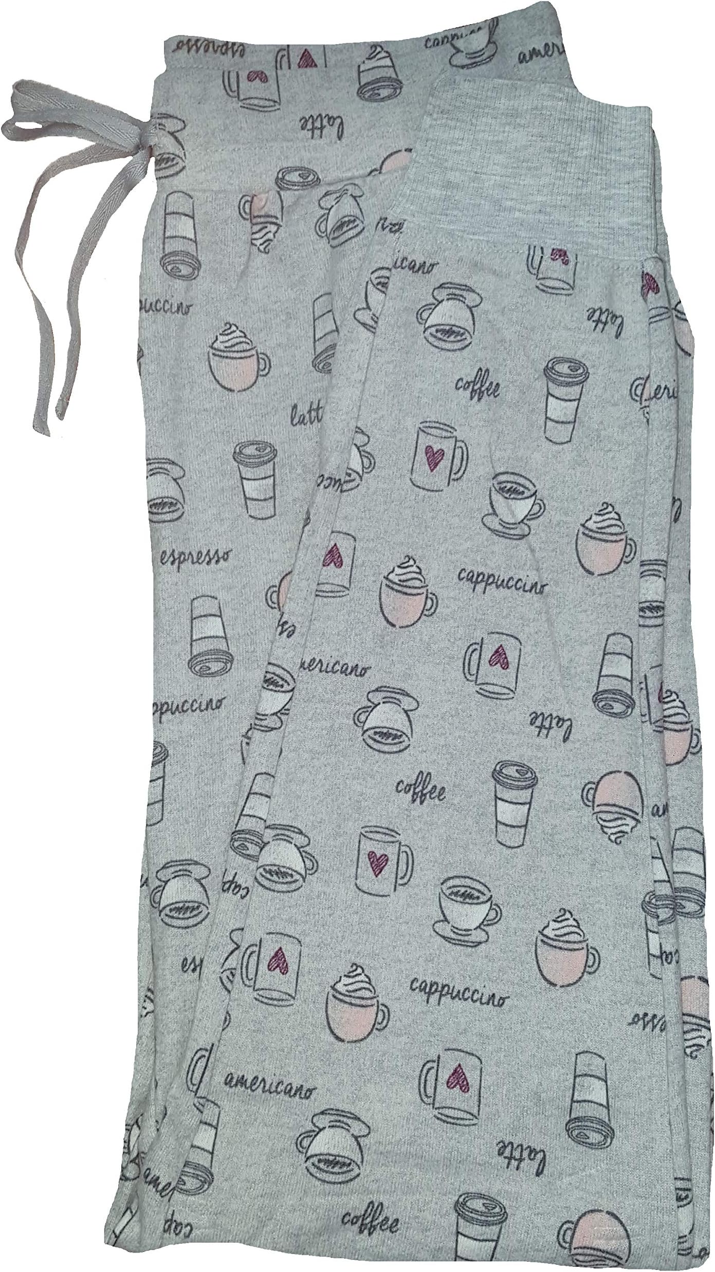 Secret Treasures Coffee Cups Light Gray Heather Hacci Lounge Sleep Pants