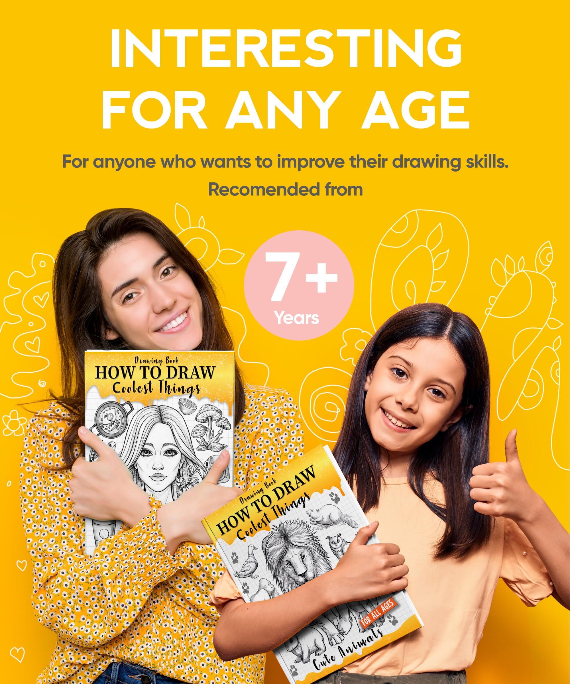 Drawing Book How to Draw Coolest Things Beautiful Stuff: Children’s Step-by-step Guide Shading, Anatomy, Textures, Beautiful Face, Animals,Plants.