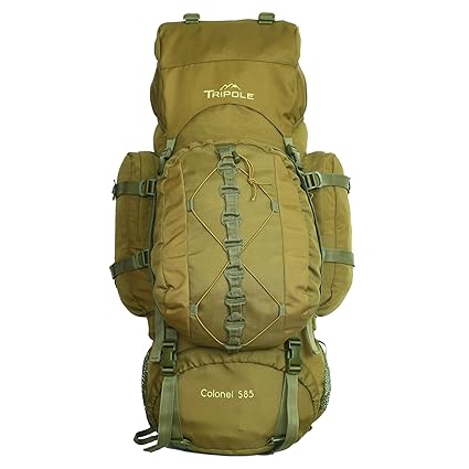 Tripole Colonel Series 85 Litre Rucksack Detachable Day Pack & Rain Cover Olive Green.