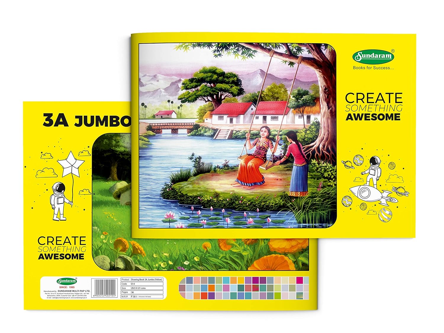 Sundaram Drawing Book 36 Pages Pack Of 6 Pcs Design May Vary Yellow 29 5 X 21cm A 4 Amazon In Home Kitchen