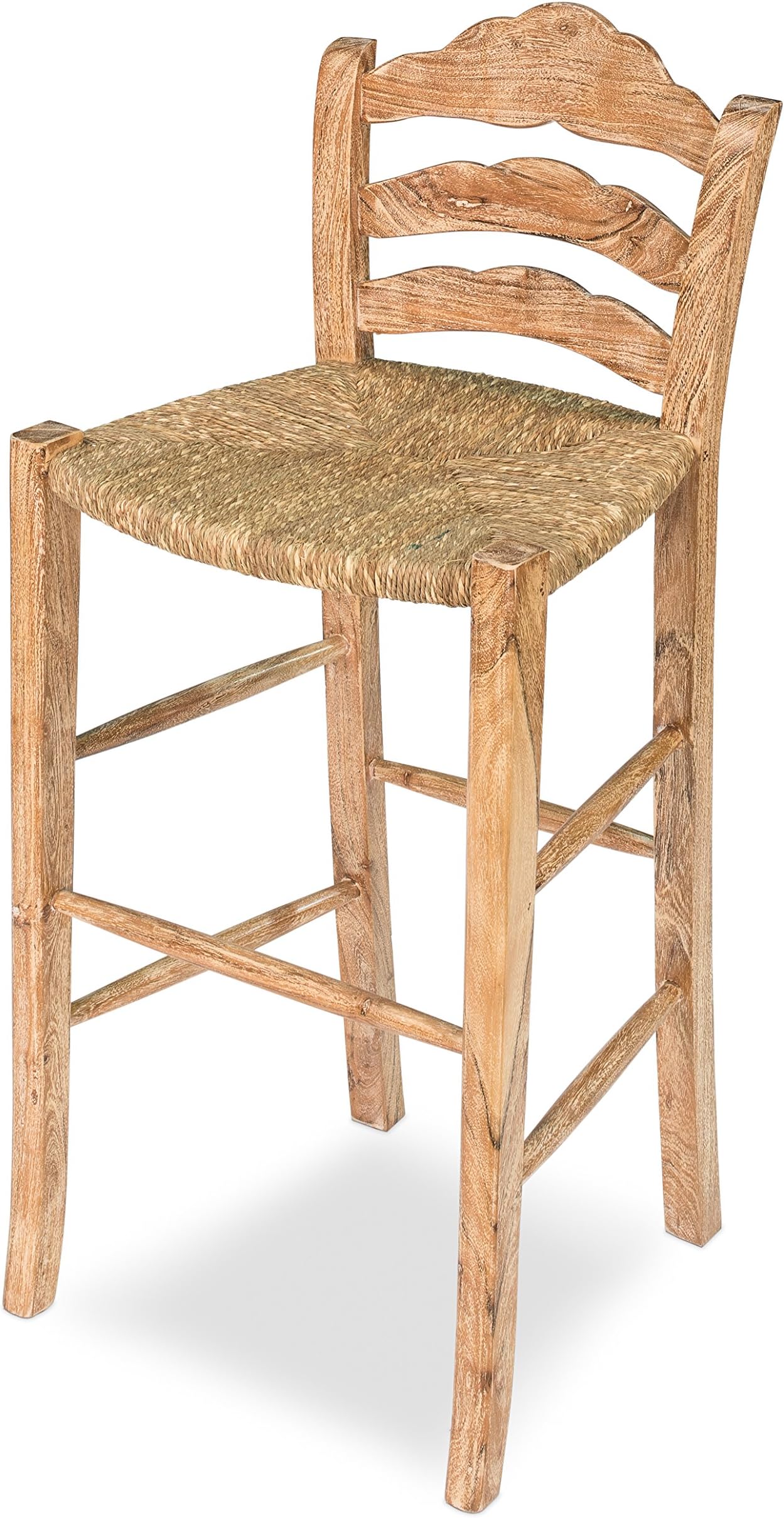 Sarreid English Country Bar Stool Rush