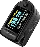 Facelake FL-350 Pulse Oximeter with Carrying Case & Batteries & Lanyard, Black