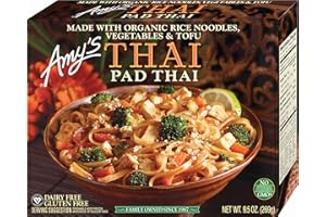 Amy's Frozen Meals, Vegan Pad Thai, Made With Organic Vegetables, Rice Noodles and Tofu, Gluten Free Microwave Meals, 9.5 Oz