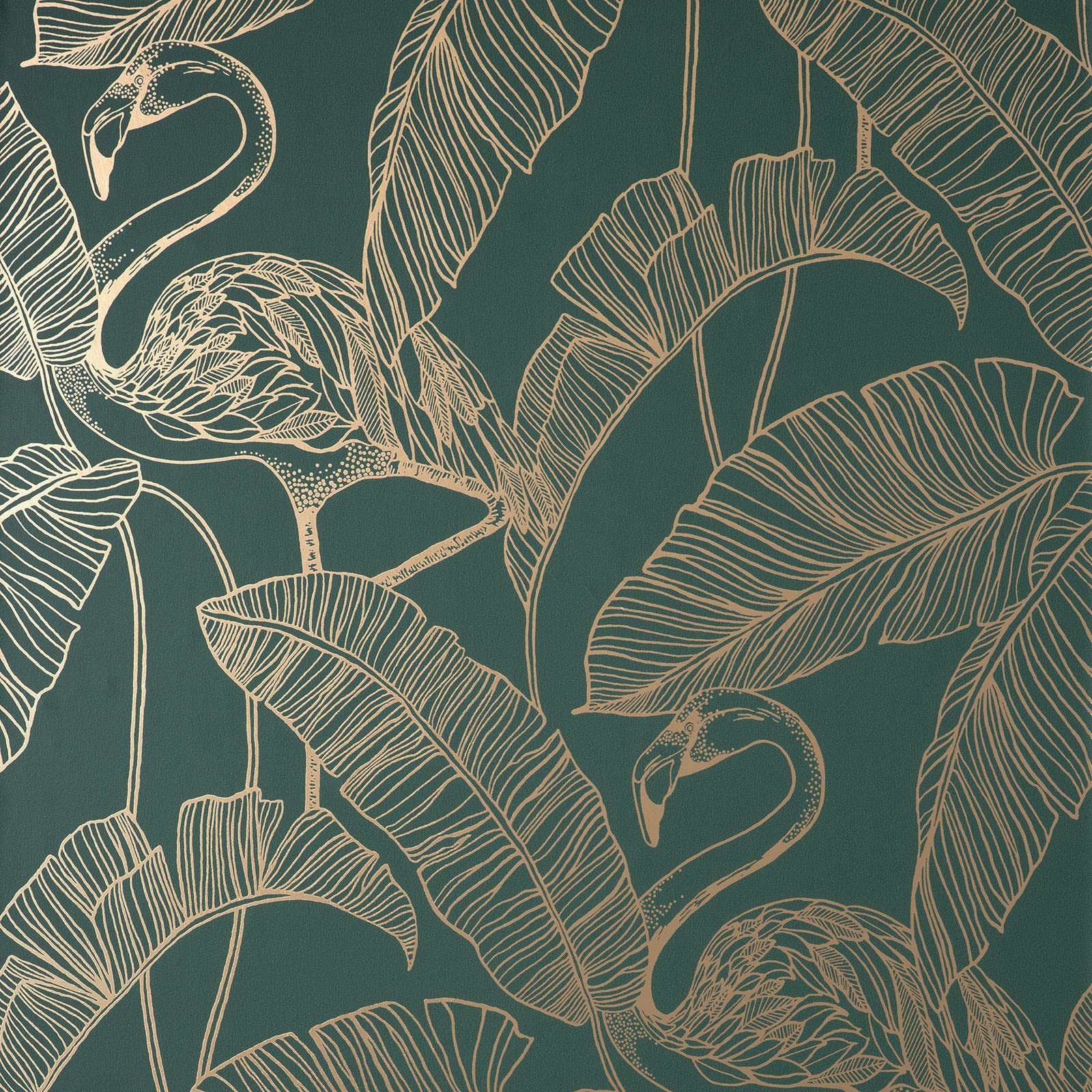 Fine Decor FD42946 UK Flamingo Emerald, Green