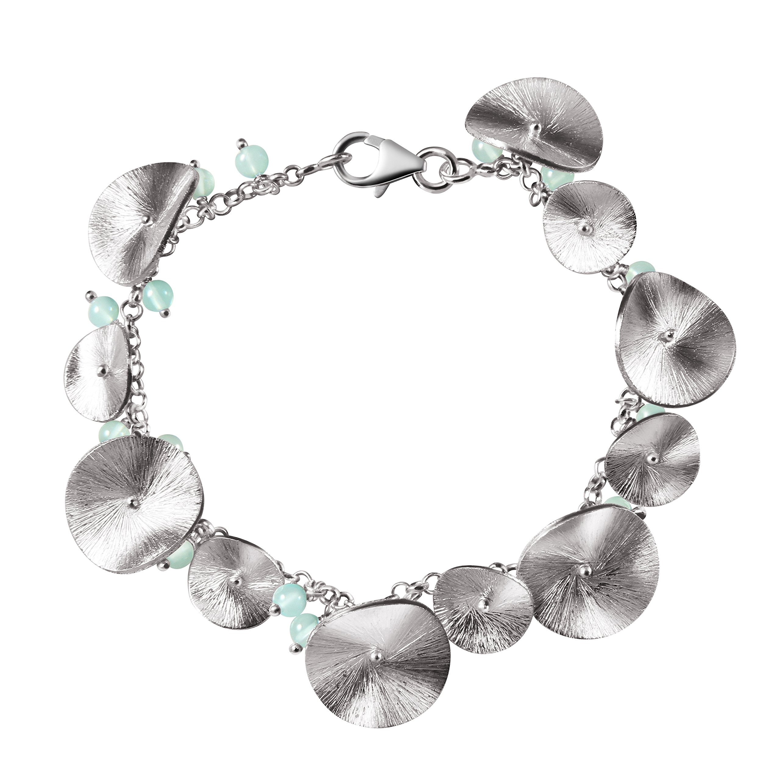 Franki Baker Aqua Chalcedony Gemstone & Sterling Silver Bracelet. Length: 18cm