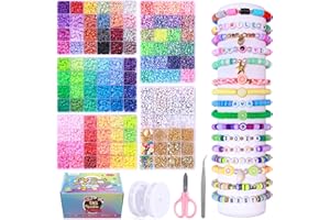 Tilhumt 16000Pcs Clay Beads Bracelet Making Kit in 96 Colors, 5 Boxes Friendship Bracelet Kit Flat Polymer Heishi Beads with Charms for Jewelry Making