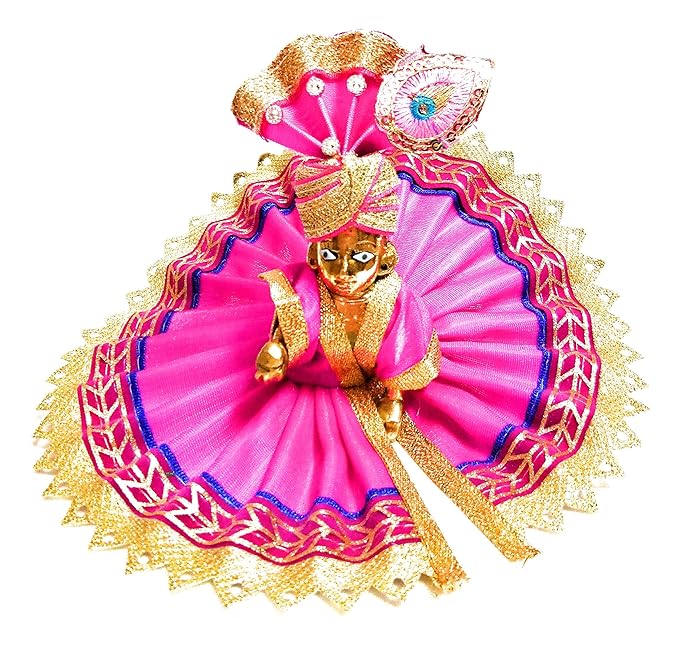 Buy Chircrafts Golden Brass Krishna Murti Idol and Combo of Dress and