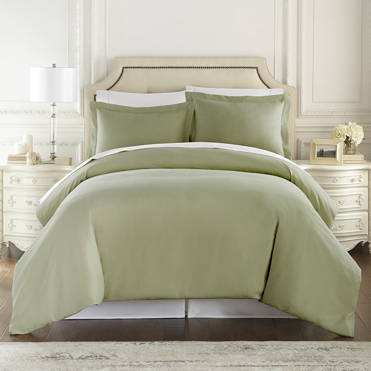 Hotel Luxury 3pc Duvet Cover Set-1500 Thread Count Egyptian Quality Ultra Silky Soft Premium Bedding Collection-King Size Sage