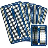 ElectroCookie Solderable Breadboard PCB Board for Electronics Projects Compatible for DIY Arduino Soldering Projects, Gold-Plated (5 Pack + 1 Mini Board, Blue)