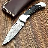 TZ KNIVES FZ-25 Handmade Damascus pocket knife for