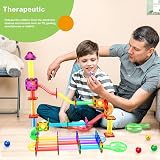 PicassoTiles 120pc Magnetic Marble Run STEM Toy Ages 3+ view 3