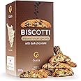 Gusta Authentic Biscotti Cookies Made in Tuscany, Italy - Chocolate Chip - Original Two Bites Size - All Natural Ingredients - Fresh & Genuine Italian Dessert Treats - 17.64oz
