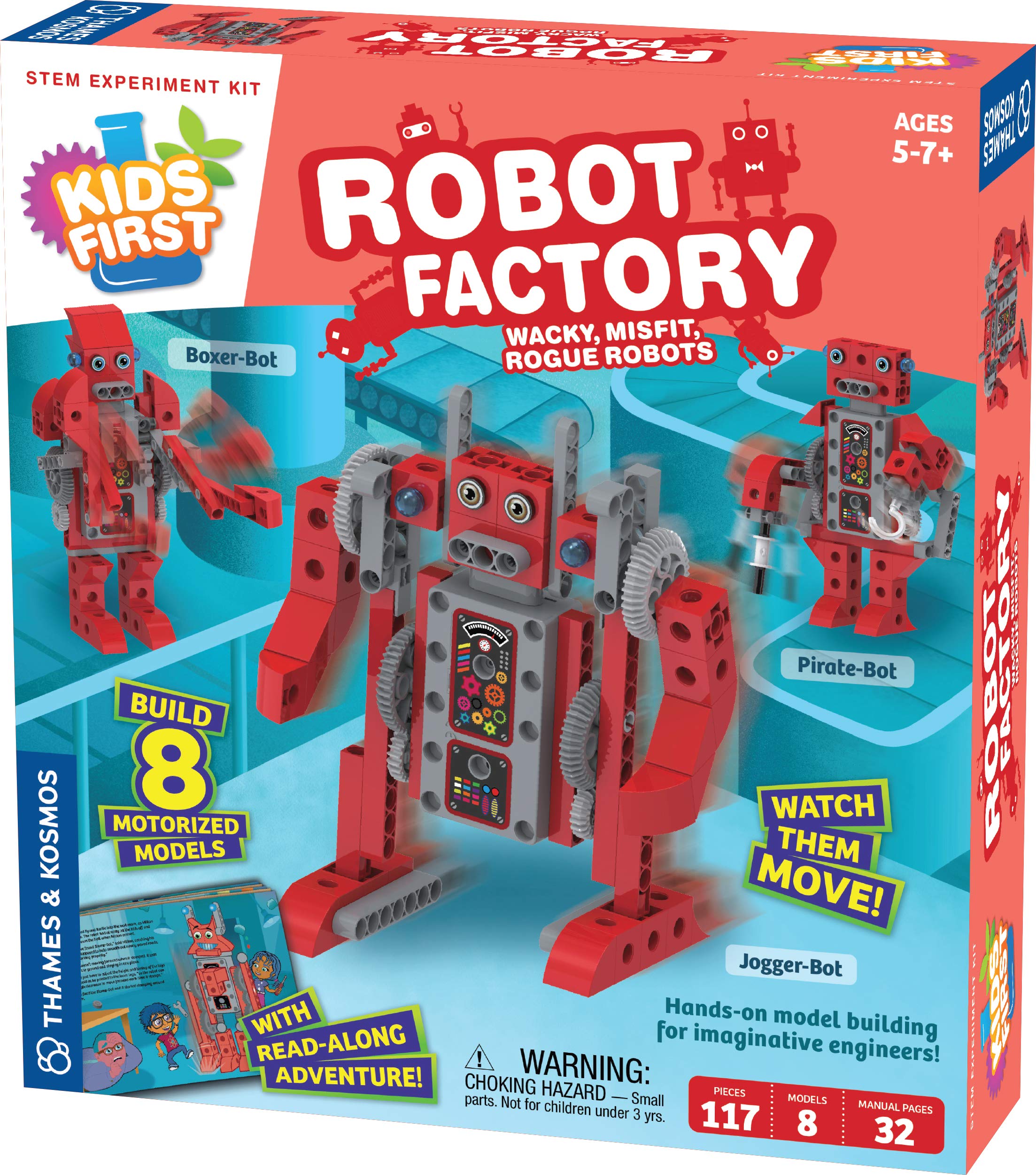 Thames & Kosmos Kids First Robot Factory: Wacky, Misfit, Rogue Robots, Kids Science Kit, Learning Resources for Mechanical Engineering, STEM Toys for Science Experiments, Age 5-7+
