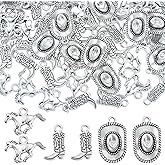 COGCHARGER Bulk Gold Silver Western Charms for Jewelry Making Assorted Metal Charms Cowboy Boot Hat Horse Pendants for Earrings Necklaces Bracelets DIY Supplies