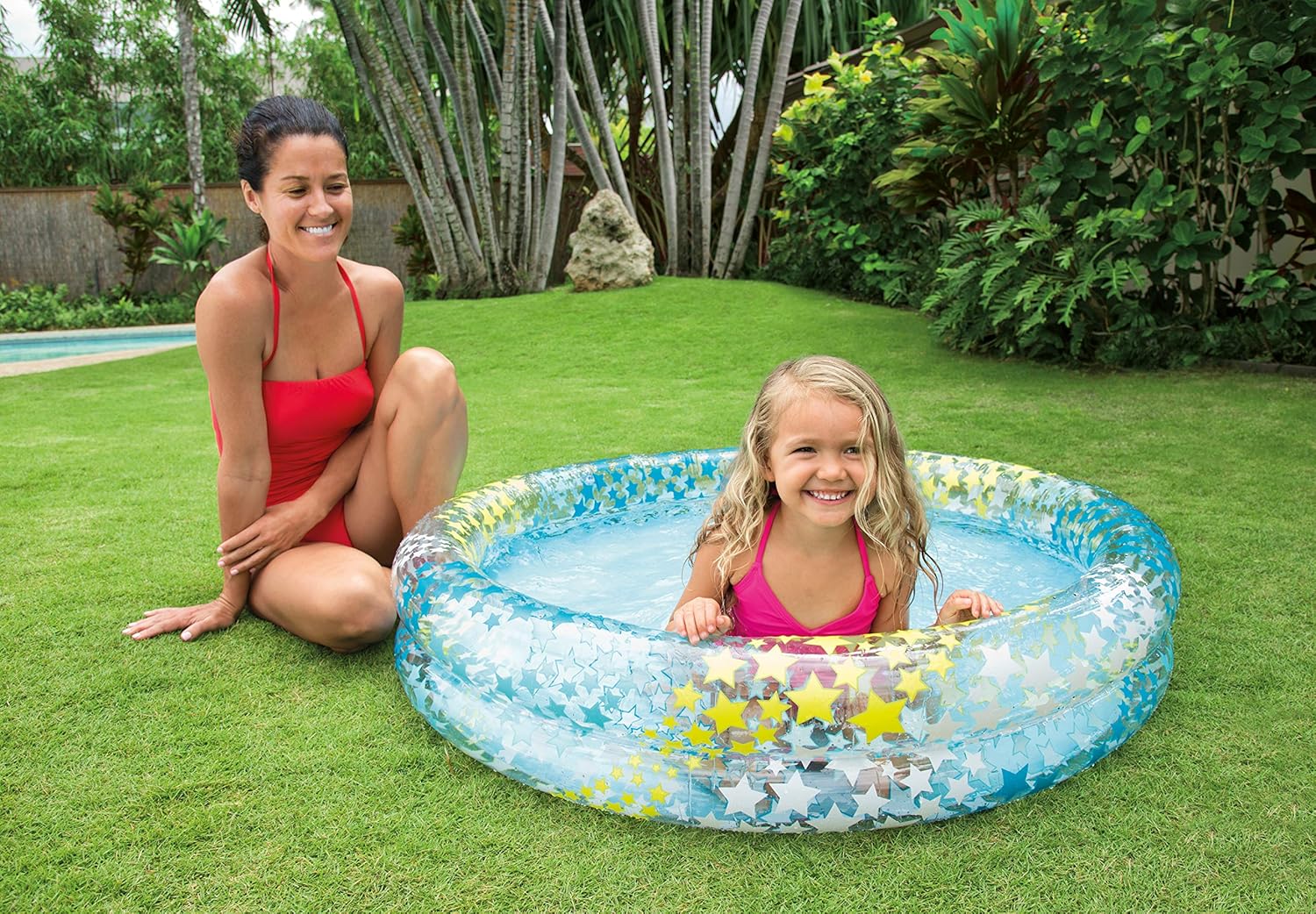 Intex Inflatable Stars Kiddie 2 Ring Circles Swimming Pool (48" X 10") [Assorted Styles]: Toys & Games