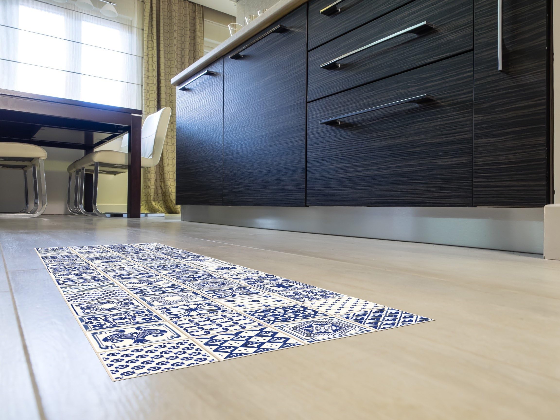 Huella Deco h1003-ru-xs Azulejos Rug Runner Mat Floor, Vinyl, 50 x 100 cm