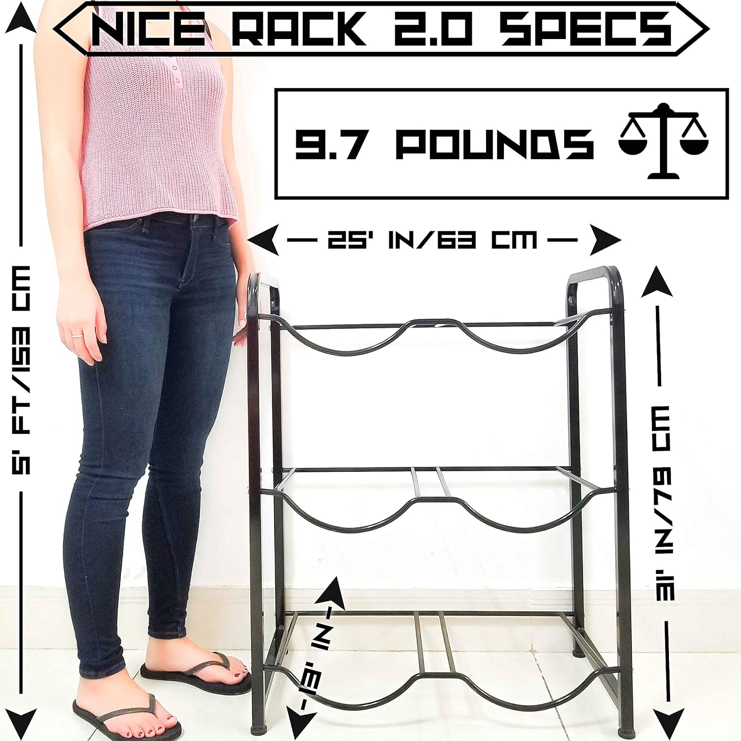 Stainless Steel 5 Gallon Water Bottle Glass Plastic Jug Rack Holder Storage Shelf Garage Kitchen Stand Heavy Duty Portable Room Saver 9 LBS Holds 400 LBS | The Original Brand: Kitchen & Dining