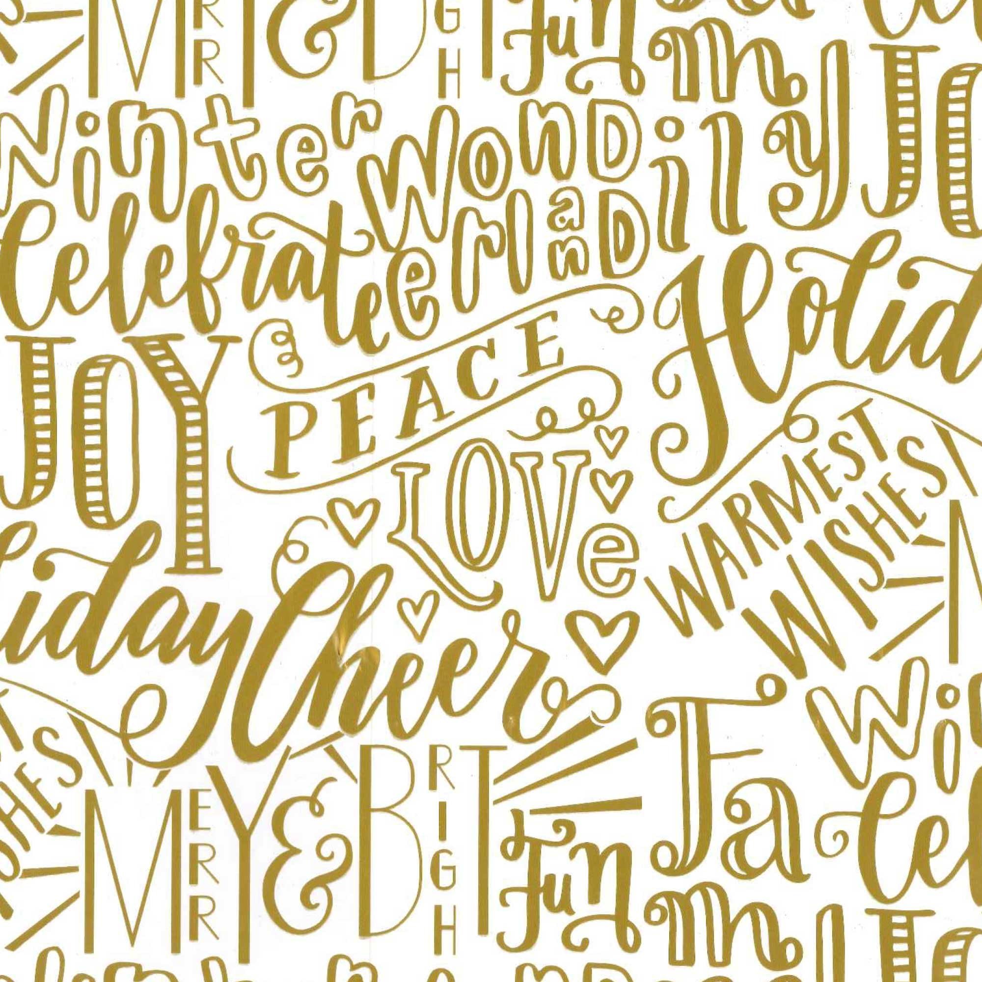 Gift Wrapping Paper, 24"x50', Pattern: Holiday Love Letters, 50ft Roll, Christmas