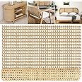 MYFAMIREA 24" Width Rattan Pressed Cane Webbing Sheet for Caning Projects, 3.3FT Natural Rattan Material Roll Net Woven Open Cane, Suitable for Caning Material DIY Supplies