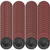 Akamino 200 Pcs 2 Inch Sanding Discs,36/40/60/100 Grit Mix Roll Lock Discs Set,Aluminum Oxide Coated Die Grinder Surface Cond