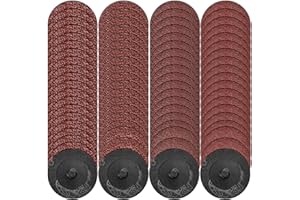 Akamino 200 Pcs 2 Inch Sanding Discs,36/40/60/100 Grit Mix Roll Lock Discs Set,Aluminum Oxide Coated Die Grinder Surface Cond