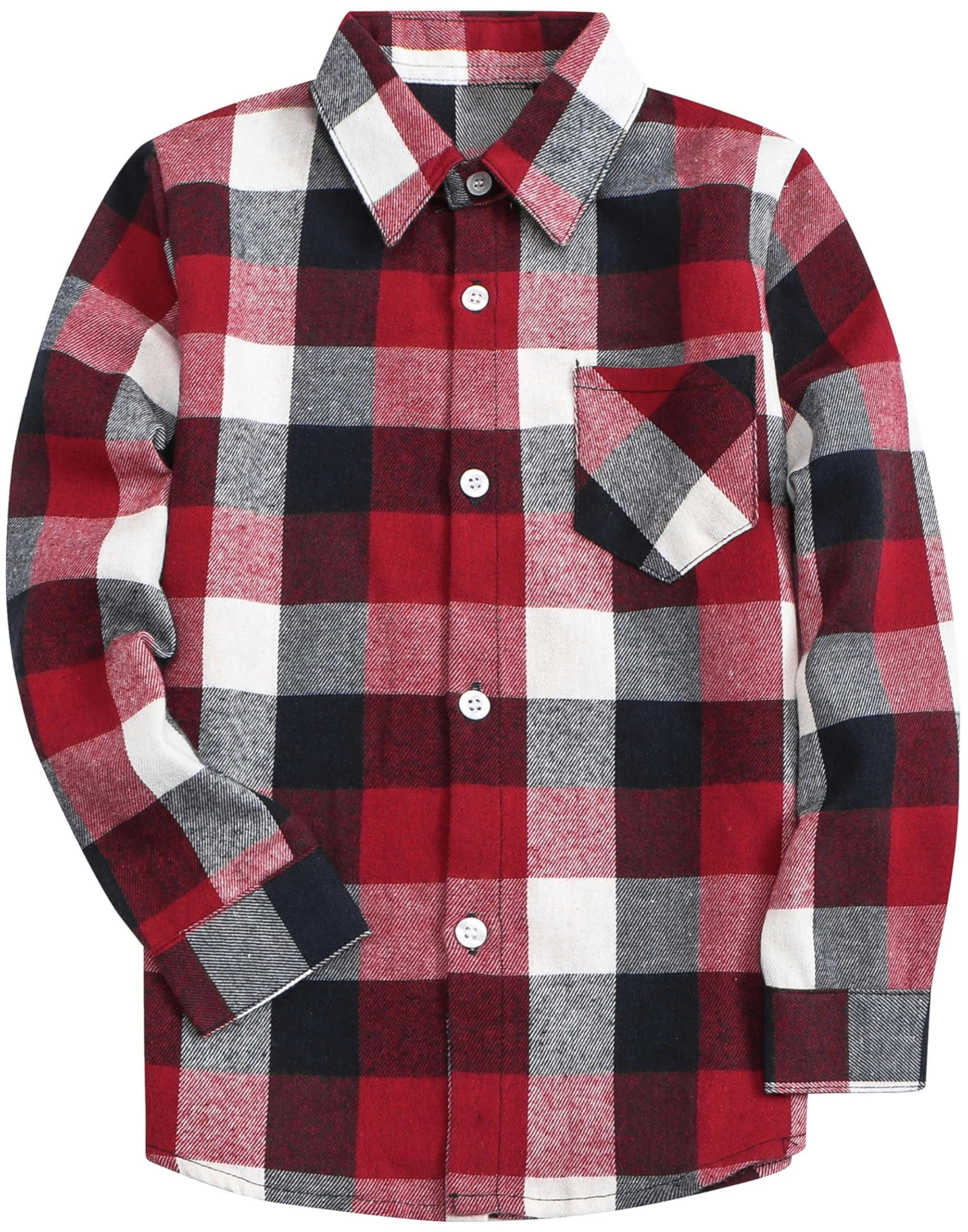 SANGTREE Boys Plaid Shirts Long Sleeve Button Down