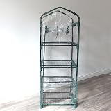 DIVCHI 4 Tier Greenhouse Durable Steel Frame Clear PVC Cover Indoor Outdoor view 9