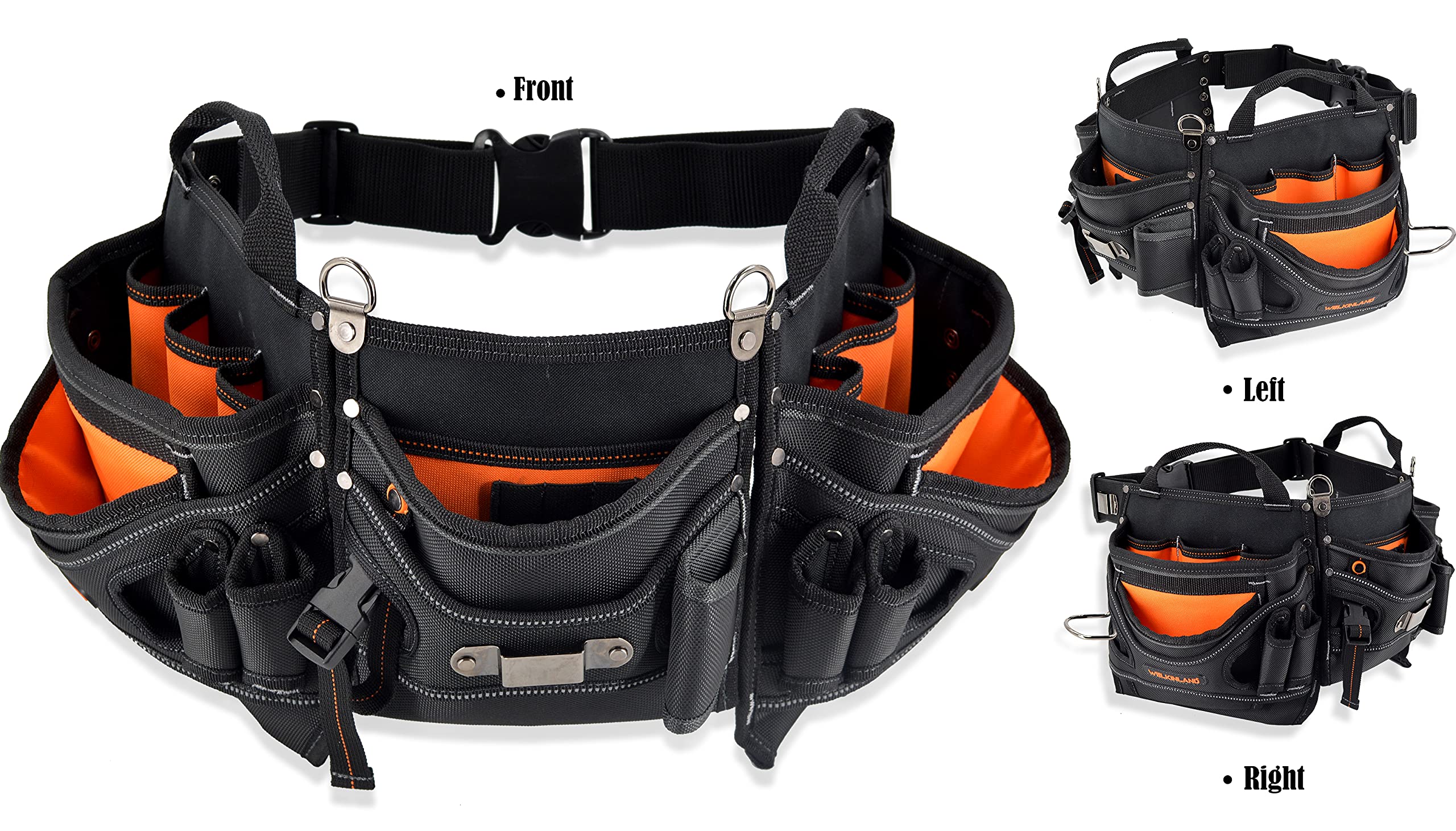 WELKINLAND 18-pocket Carpenter's Tool Belt - Construction & HVAC Tool Pouch for Men
