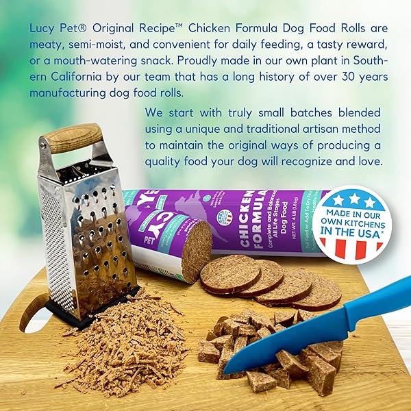 LUCY PET PRODUCTS CHICKEN FORMULA DOG FOOD ROLL 2.5 LB, MEATY, SEMI-MOIST DOG FOOD (100600074), (PACK OF 1)