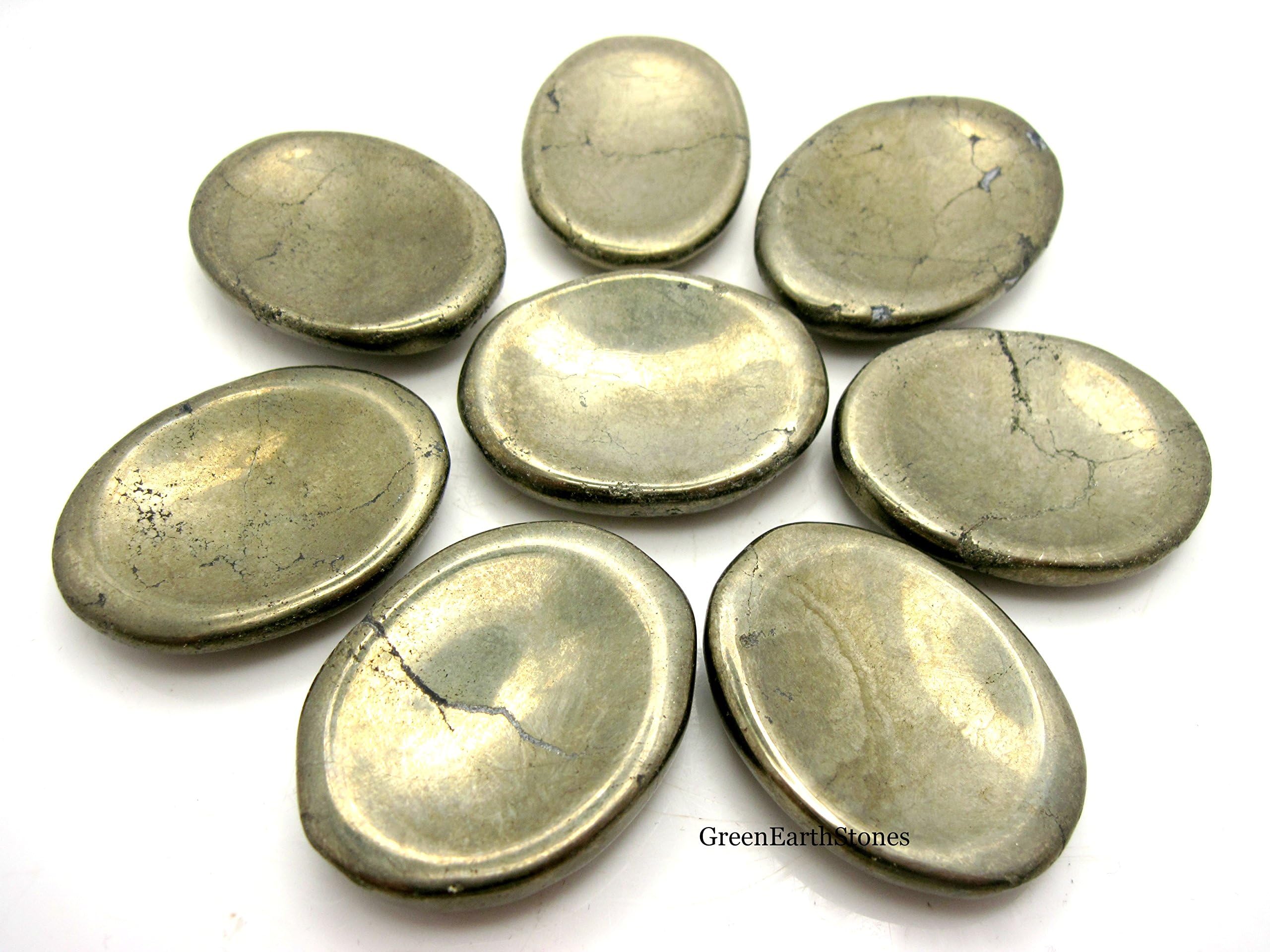 Pyrite Worry Stone with Pouch