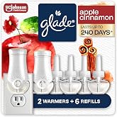 Glade PlugIns Air Freshener Starter Kit, Scented and Essential Oils for Home and Bathroom, Apple Cinnamon, 4.02 Fl Oz, 2 Warmers and 6 Refills
