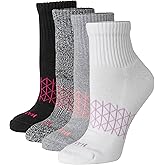 Hanes womens Cushioned Ankle Socks, Absolute Active Ankle Socks for Women, Seamless Toe, 4-prs