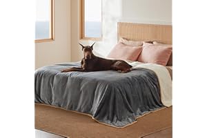 Lesure Waterproof Blanket for Bed - Sherpa Fleece Waterproof Dog Blankets for Large Dogs, Pet Blankets for Bed/Couch/Dog Crat