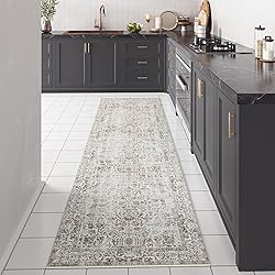 PureCozy Red Runner Rug 2x8 Indoor Vintage Area Rug